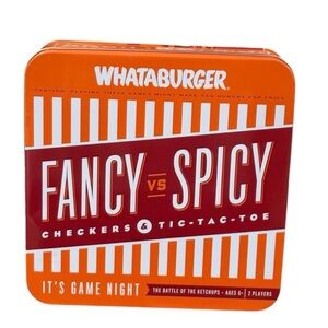 Whataburger HamburgerRestaurant Fancy vs Spicy Checkers Tic-Tac-Toe Game Set